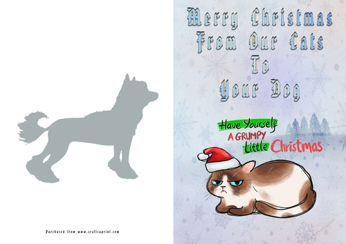 No Cut Just Print Christmas Cards Cats