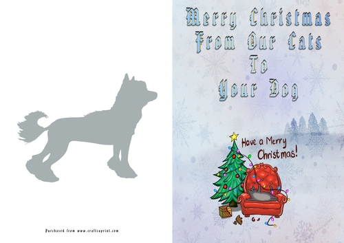 No Cut Just Print Christmas Cards Cats
