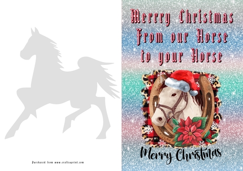 No Cut Just Print Christmas Cards Horse