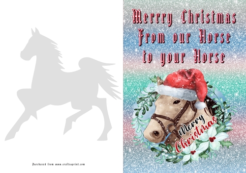 No Cut Just Print Christmas Cards Horse