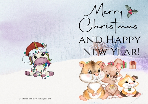 No Cut Just Print Christmas Cards