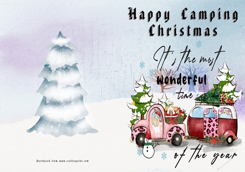 No Cut Just Print Christmas Cards, Camping