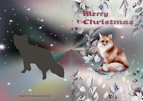 No Cut Just Print Christmas Cards, Fox