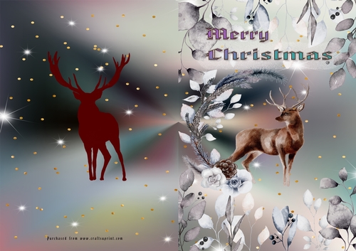 No Cut Just Print Christmas Cards, Stag