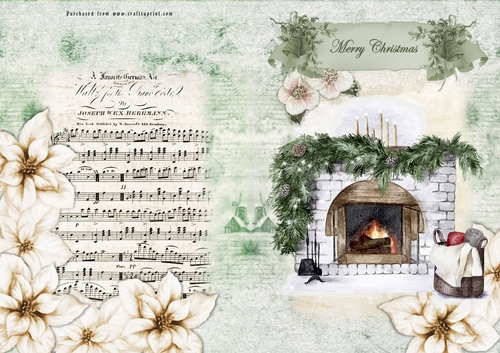 No Cut Just Print Christmas Cards, Fireplace