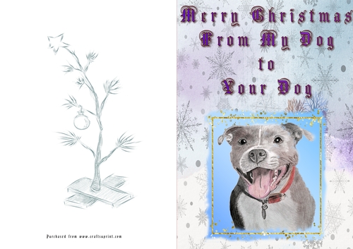 No Cut Just Print Christmas Cards Staff Drawing