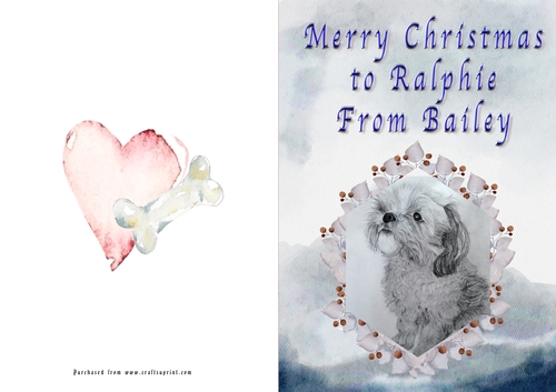 No Cut Just Print Christmas Cards Lhasa Drawing