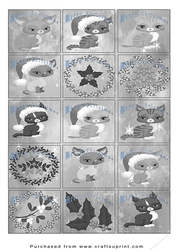 Christmas Tags/Labels Kittens