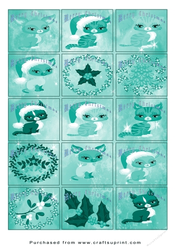 Christmas Tags/Labels Kittens