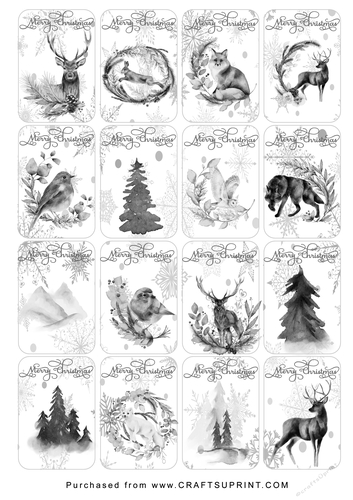 Christmas Tags/Labels Wild Animals