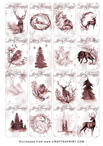 Christmas Tags/Labels Wild Animals