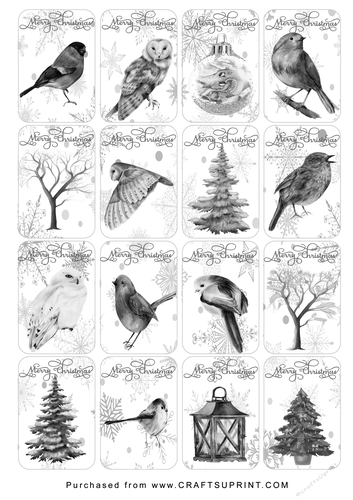 Christmas Tags/Labels Wild Birds