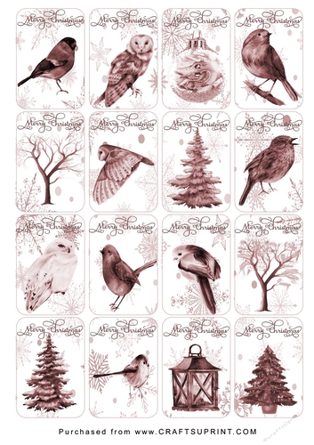 Christmas Tags/Labels Wild Birds