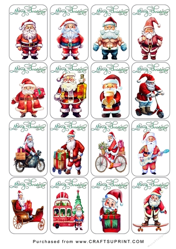 Christmas Tags/Labels Santa