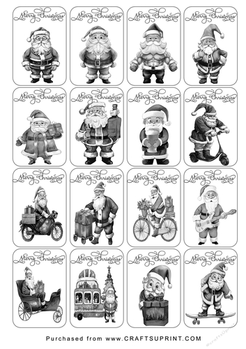 Christmas Tags/Labels Santa