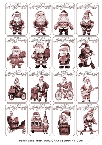 Christmas Tags/Labels Santa