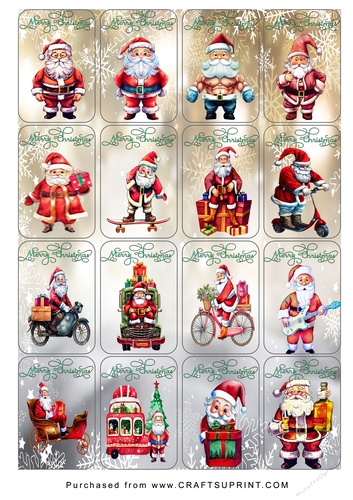 Christmas Tags/Labels Santa