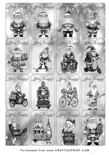 Christmas Tags/Labels Santa