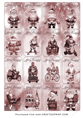 Christmas Tags/Labels Santa