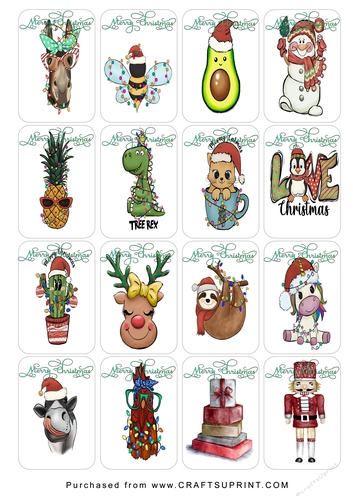 Christmas Tags/Labels Cartoons