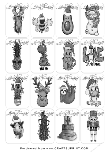 Christmas Tags/Labels Cartoons