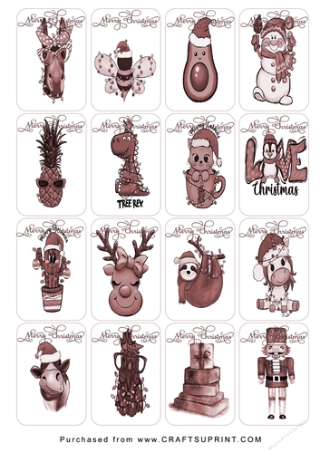 Christmas Tags/Labels Cartoons
