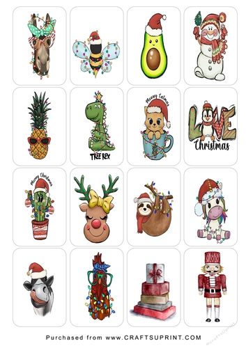 Christmas Tags/Labels Cartoons