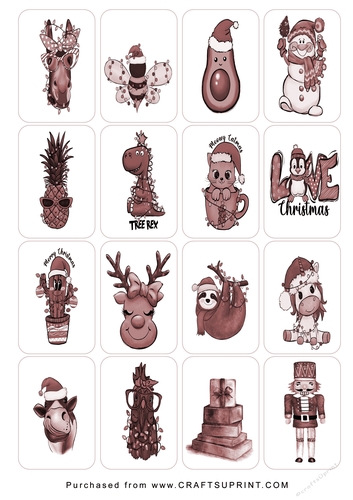 Christmas Tags/Labels Cartoons