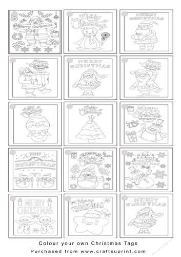 Colour your own Christmas Tags/Labels
