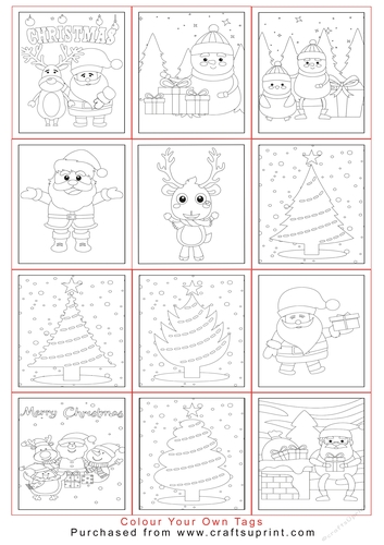 Colour your own Christmas Tags/Labels