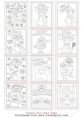 Colour your own Christmas Tags/Labels