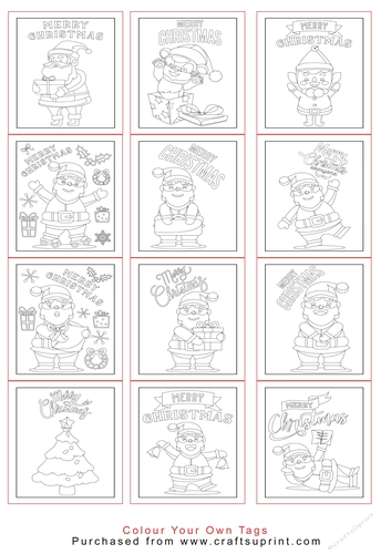 Colour your own Christmas Tags/Labels