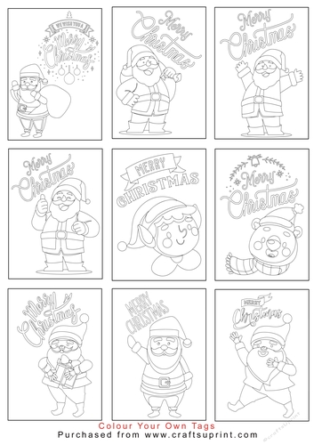 Colour your own Christmas Tags/Labels