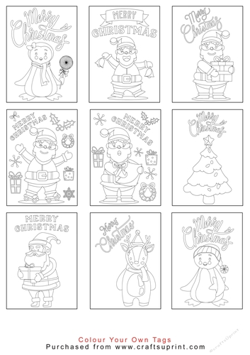 Colour your own Christmas Tags/Labels