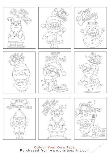 Colour your own Christmas Tags/Labels