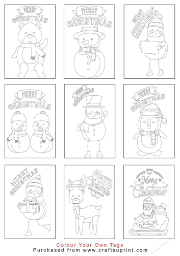 Colour your own Christmas Tags/Labels