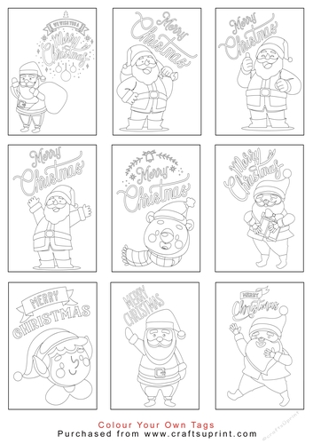 Colour your own Christmas Tags/Labels