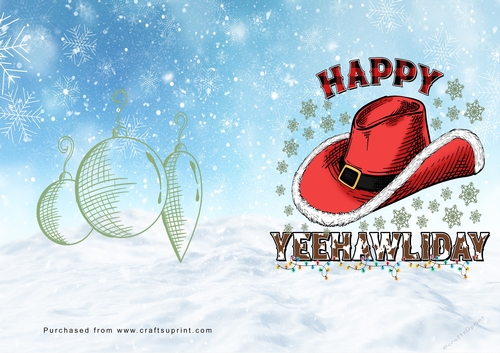 No Cut Just Print Christmas Cards Cowboy Christmas