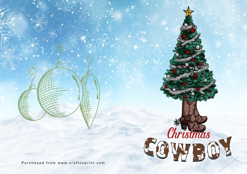 No Cut Just Print Christmas Cards Cowboy Christmas