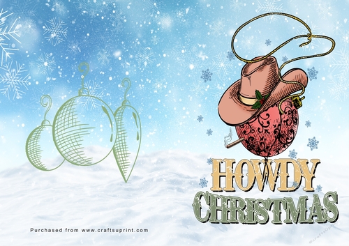 No Cut Just Print Christmas Cards Cowboy Christmas