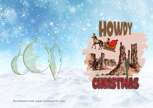 No Cut Just Print Christmas Cards Cowboy Christmas