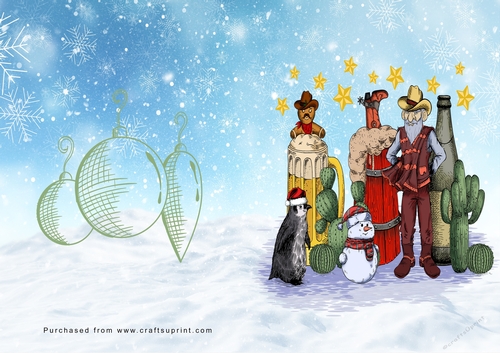 No Cut Just Print Christmas Cards Cowboy Christmas
