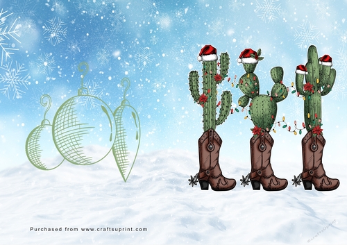 No Cut Just Print Christmas Cards Cowboy Christmas