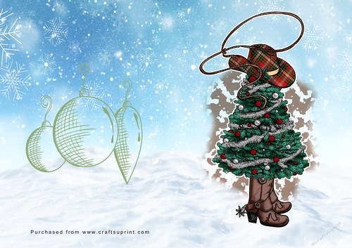 No Cut Just Print Christmas Cards Cowboy Christmas