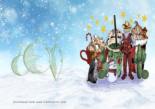 No Cut Just Print Christmas Cards Cowboy Christmas