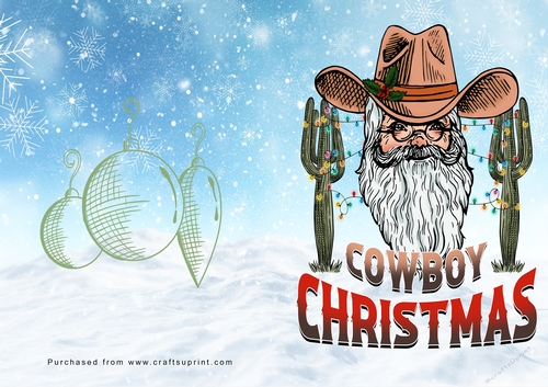 No Cut Just Print Christmas Cards Cowboy Christmas