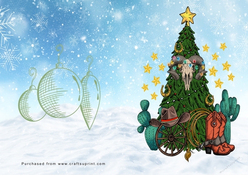 No Cut Just Print Christmas Cards Cowboy Christmas