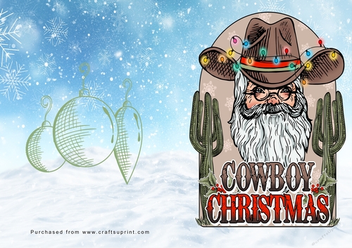 No Cut Just Print Christmas Cards Cowboy Christmas