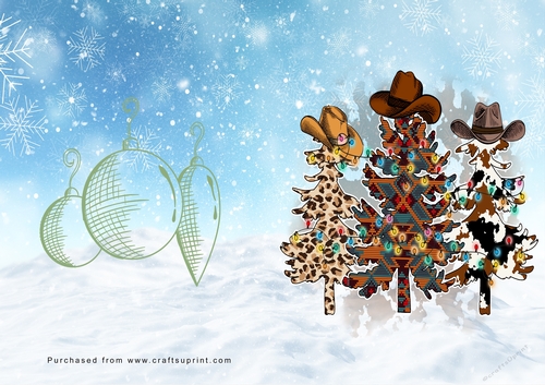 No Cut Just Print Christmas Cards Cowboy Christmas