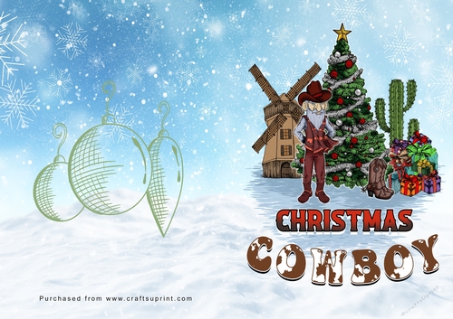 No Cut Just Print Christmas Cards Cowboy Christmas